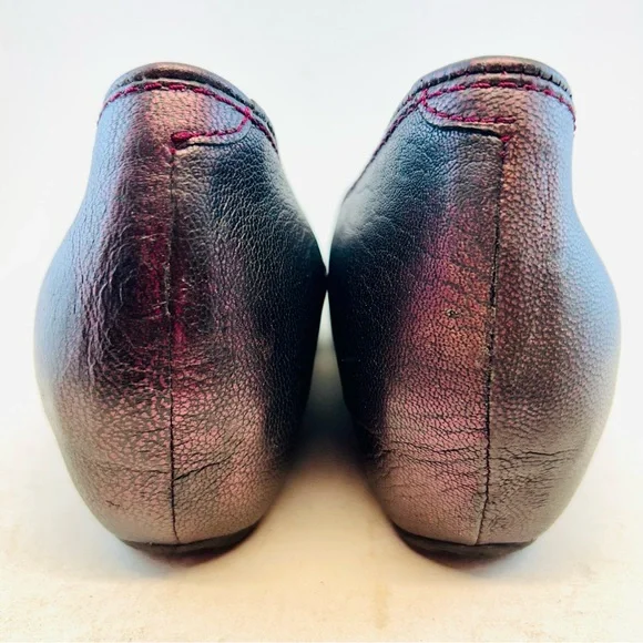 Wolky Black w/Red Metallic Shimmer Valentine Ballernina Wedges, size 40 US 9 - Picture 8 of 11